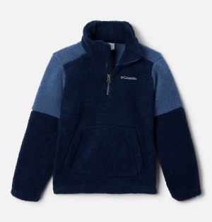 Columbia Rugged Ridge III Half Zip Sherpa Pullover Kids' Fleece Navy | GMEZFY-083