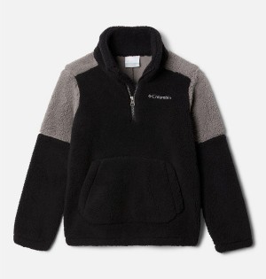 Columbia Rugged Ridge III Half Zip Sherpa Pullover Kids' Fleece Black | TOBRJN-596