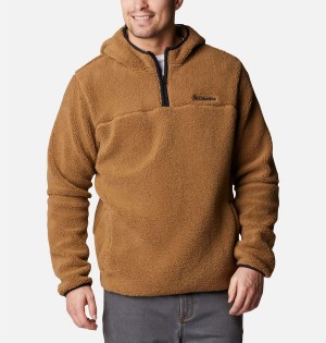 Columbia Rugged Ridge III Sherpa Pullover Men's Hoodie Brown | IPACHJ-028