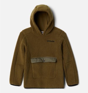 Columbia Rugged Ridge Sherpa Kids' Hoodie Olive | VNHOBS-640