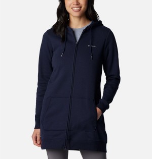 Columbia Rush Valley Long Full Zip Hoodie Women's Fleece Jacket Navy | WHPSBX-249