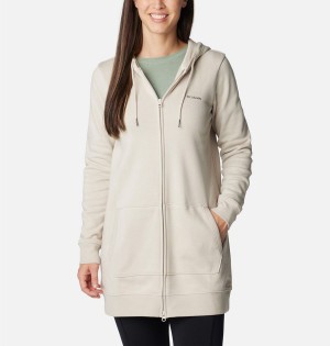Columbia Rush Valley Long Full Zip Hoodie Women's Fleece Jacket White | IQPMKJ-325