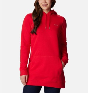 Columbia Rush Valley Long Women's Hoodie Red | MIQFLH-340