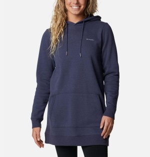 Columbia Rush Valley Long Women's Hoodie Navy | WRMJUN-642