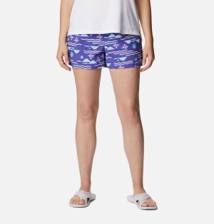 Columbia Sandy River II Printed Women's Shorts Purple | OLGZMK-521