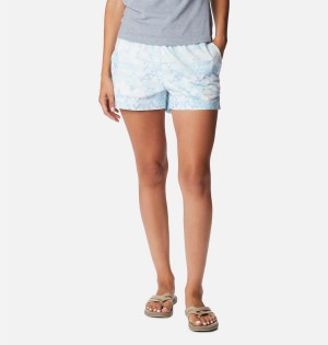 Columbia Sandy River II Printed Women's Shorts Blue | QMEGHO-043