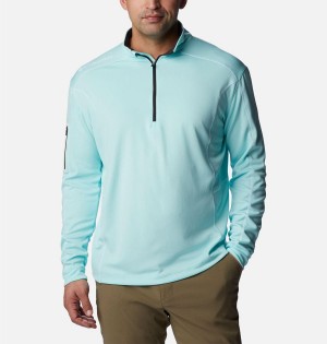 Columbia Shotgun Quarter Zip Golf Men's Pullover Turquoise | TBSYGZ-827
