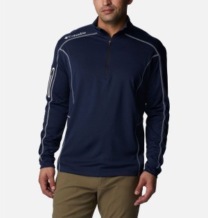 Columbia Shotgun Quarter Zip Golf Men's Pullover Navy | WRVTUH-139