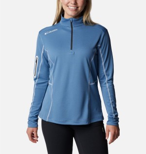 Columbia Shotgun Quarter Zip Golf Women's Pullover Blue | SHRGXQ-364