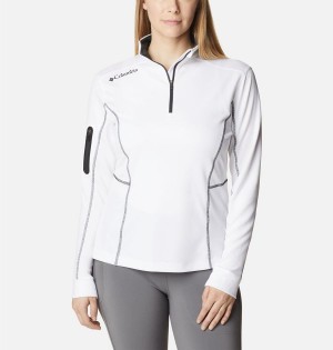 Columbia Shotgun Quarter Zip Golf Women's Pullover White | IFZYJD-059