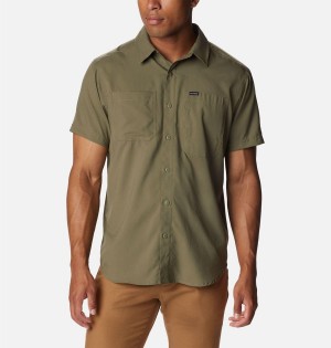 Columbia Silver Ridge UtilityLite Short Sleeve Men's Shirt Green | VQTPBH-157