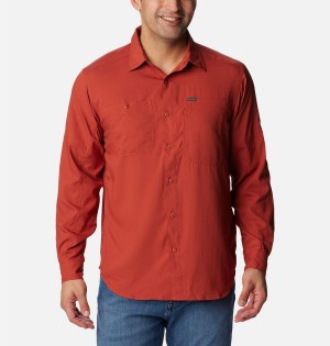 Columbia Silver Ridge Utility Lite Long Sleeve Men's Shirt Red | YZGWRH-764