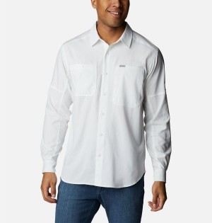 Columbia Silver Ridge Utility Lite Long Sleeve Men's Shirt White | NADOKU-918