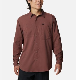 Columbia Silver Ridge Utility Lite Long Sleeve Men's Shirt Brown | HQJWKR-381