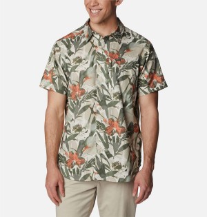 Columbia Silver Ridge Utility Lite Novelty Short Sleeve Men's Shirt Green | OVPKZA-674