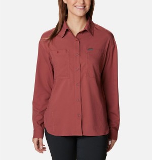 Columbia Silver Ridge Utility Long Sleeve Women's Shirt Coral | SFTBNV-024