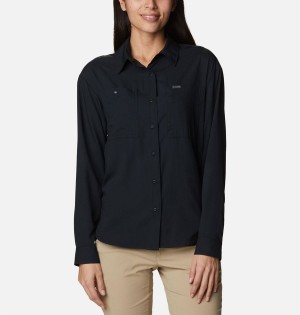 Columbia Silver Ridge Utility Long Sleeve Women's Shirt Black | XRNDFK-803