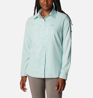 Columbia Silver Ridge Utility Long Sleeve Women's Shirt Turquoise | HBOFQL-018