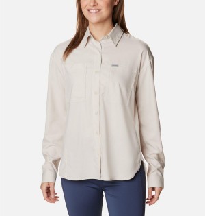 Columbia Silver Ridge Utility Long Sleeve Women's Shirt White | HBEYZW-547