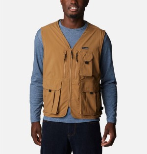 Columbia Silver Ridge Utility Men's Vest Brown | XVNMLY-617