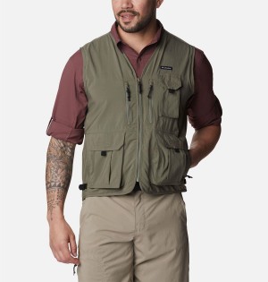 Columbia Silver Ridge Utility Men's Vest Green | JHEWRT-612