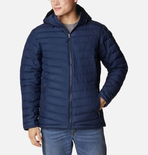 Columbia Slope Edge Hooded Insulated Men's Puffer Jacket Navy | QUENHX-325