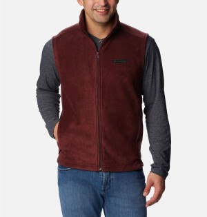 Columbia Steens Mountain Fleece Men's Vest Burgundy | BXIHSJ-103