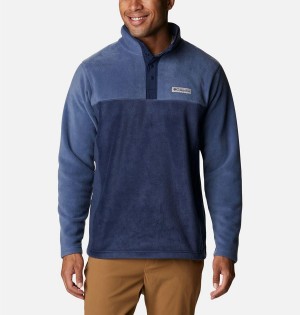Columbia Steens Mountain Half Snap Fleece Men's Pullover Navy | MLZFDG-905
