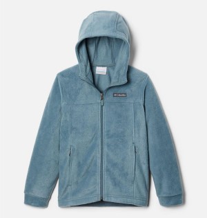Columbia Steens Mountain II Fleece Hooded Kids' Jacket Turquoise | JOFNTQ-538