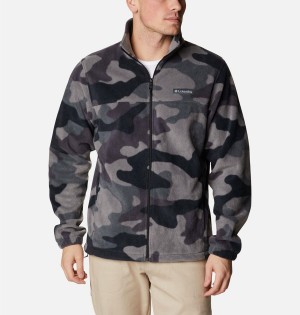 Columbia Steens Mountain Printed Men's Fleece Jacket Black | HCRISQ-359