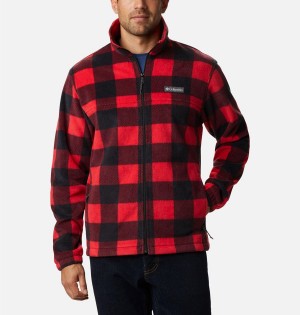 Columbia Steens Mountain Printed Men's Fleece Jacket Red | SEQVRJ-510