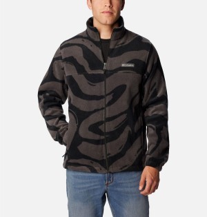 Columbia Steens Mountain Printed Men's Fleece Jacket Black | DQRCAV-295