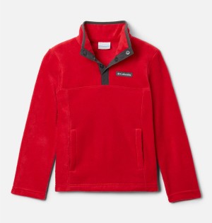 Columbia Steens Mountain Quarter Snap Pull-Over Kids' Fleece Red | NXKUHA-249