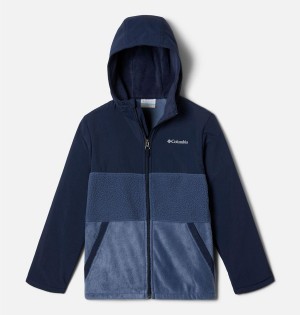 Columbia Steens Mtn Novelty Full Zip Fleece Kids' Hoodie Blue | HZBJAF-478