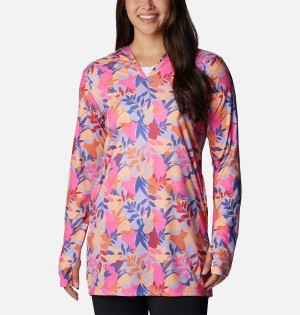 Columbia Summerdry Coverup Printed Tunic Women's Hoodie Pink | PINJUV-670