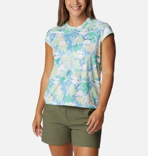 Columbia Summerdry Printed Women's T-Shirt Green | SYDOIG-042