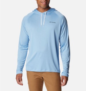 Columbia Summerdry Raglan Long Sleeve Men's Hoodie Blue | OWDTSL-750
