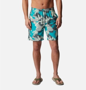 Columbia Summertide Stretch Printed Men's Shorts Blue | RUMAYG-647