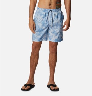 Columbia Summertide Stretch Printed Men's Shorts Blue | WJDUOV-412