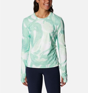 Columbia Sun Deflector Summerdry Long Sleeve Women's T-Shirt Turquoise | GKAEQC-176