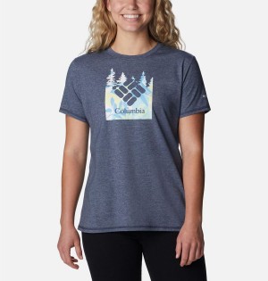 Columbia Sun Trek Graphic Women's T-Shirt Navy | JHSLMK-125