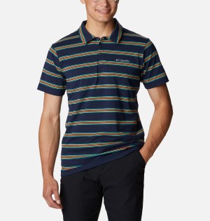 Columbia Sun Trek Men's Polo Shirt Navy | QCNEZO-351