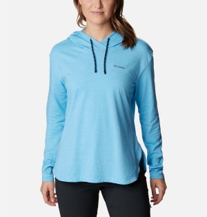 Columbia Sun Trek Pullover Women's Hoodie Blue | XBVNJL-895