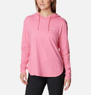 Columbia Sun Trek Pullover Women's Hoodie Pink | ZQHGUK-705