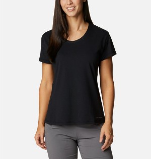 Columbia Sun Trek Women's T-Shirt Black | HOBSVA-654