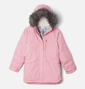 Columbia Suttle Mountain Long Insulated Kids' Jacket Pink | MZQFJO-540