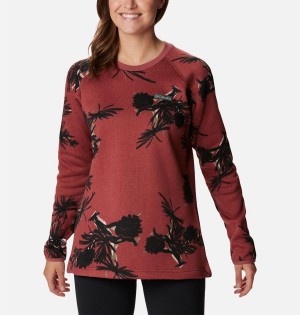 Columbia Sweater Weather Fleece Crew Women's Pullover Coral | HSLEWO-803