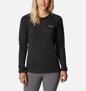 Columbia Sweater Weather Fleece Crew Women's Pullover Black | KUPNXW-410