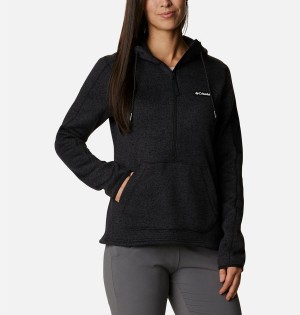 Columbia Sweater Weather Fleece Pullover Women's Hoodie Black | WOIXUR-824