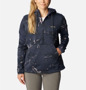 Columbia Sweater Weather Fleece Pullover Women's Hoodie Navy | AOSVLQ-591